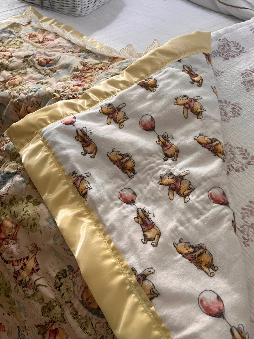 Winnie The Pooh Classic Woodland theme baby quilt Handmade in Charleston